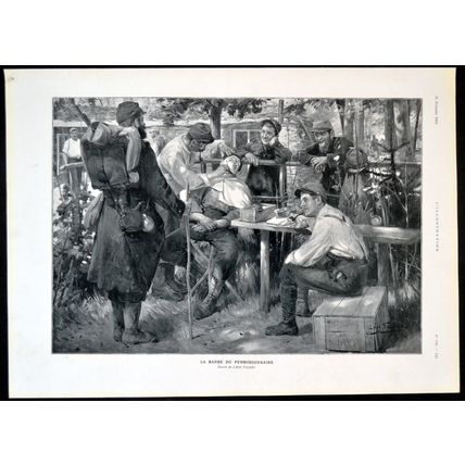 LA BARBE DU PERMISSIONNAIRE 1915 Jean Joseph Léon Fauret FRANCE WORLD WAR PRINT