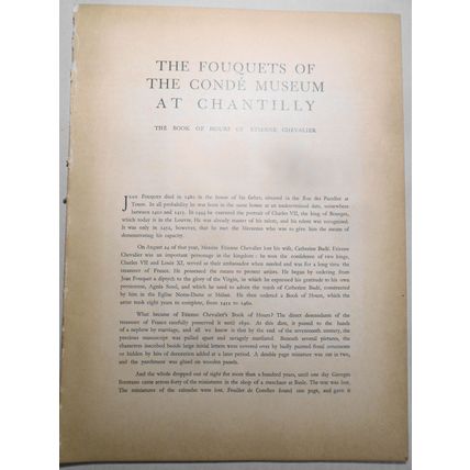 The Fouquets of Conde Museum at Chantilly - Verve 1939 - 11 Illuminated plates.