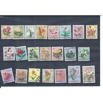 Belgian Congo Stamps 1952 Flowers mainly used / MNG. 20c is MH (AP369)