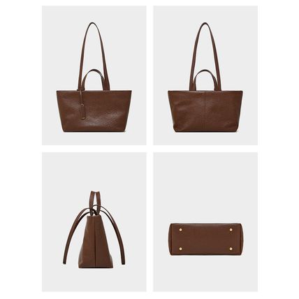 Women Genuine Leather Tote Purse Shoulder Bag Brown