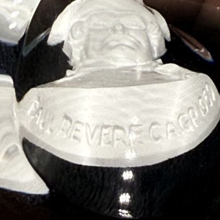 vintage CR. ALBRET France crystal PAUL REVERE paperweight Multifaceted Retro