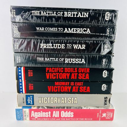 World War II VHS Video 8 Tape Lot #1 WWII
