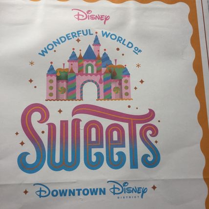 Used Official Downtown Disney Sweets 10'' x 10'' x 5''Reusuable Cardboard Bag