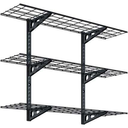 FLEXIMOUNTS 3 Tier 1X4Ft Garage Storage Wall Shelving, 12X48Inch per Shelf Heigh