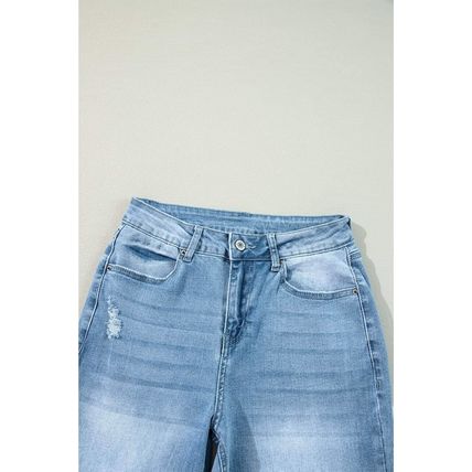 Myosotis High Rise Shift Slit Leg Straight Jeans
