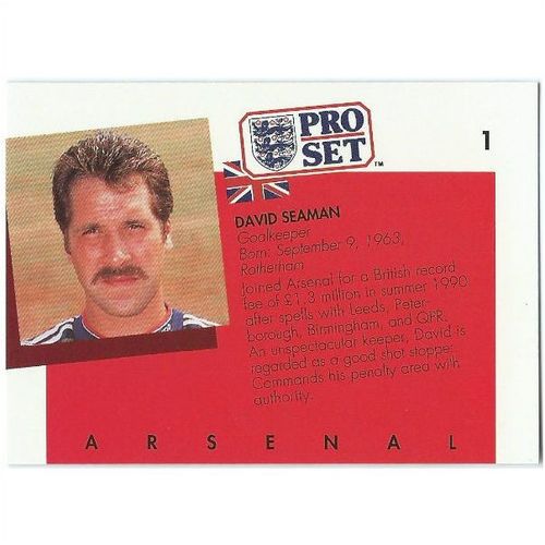 1990/1991 Pro Set Footbal - #1 - David Seaman
