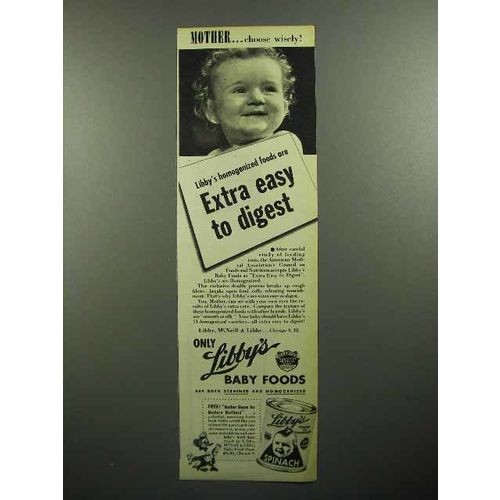 1946 Libby's Baby Food Ad - Extra Easy to Digest
