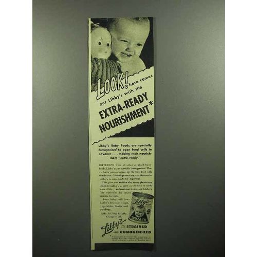 1946 Libby's Baby Food Ad - Extra-Ready Nourishment