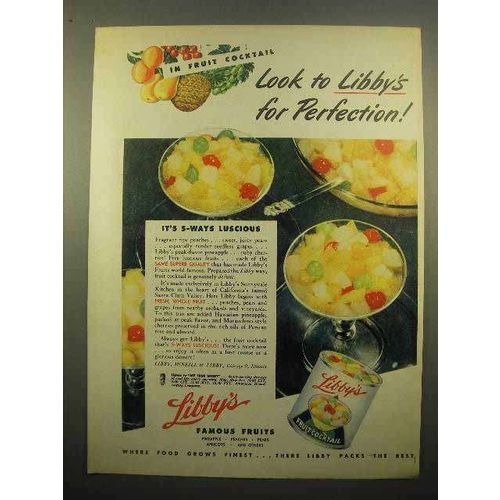 1946 Libby's Fruit Cocktail Ad - For Perfection