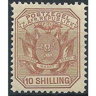 Transvaal 1896 SG212a 10/- Pale Chestnut Mounted Mint . ..