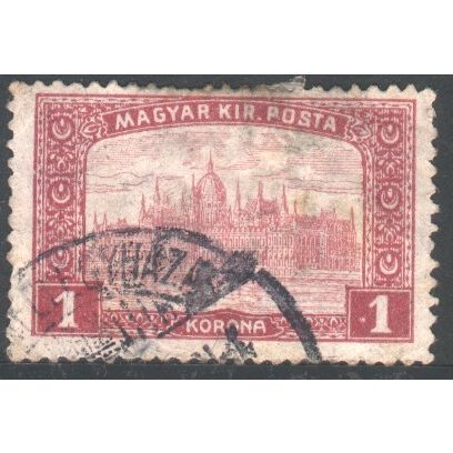 Hungary stamps 1916 - SG259 - 1k lake - Parliament Building Budapest - used