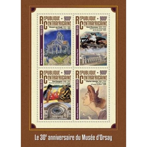 CENTRAL AFRICA 2016 SHEET MNH ORSAY MUSEUM ART PAINTINGS ARTE PINTURAS 2