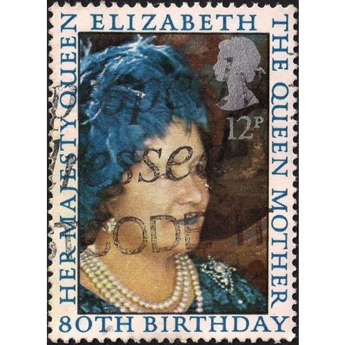 GB, Queen Mother 80th, blue 1980, 12p