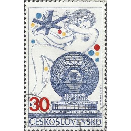 CZECHOSLOVAKIA, Intersputnik, blue 1974, 30h