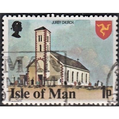 ISLE of MAN, 1978 1p Jurby Church perf 14, SG 112A (Scott #114), used
