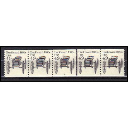 2124v 4.9c Buckboard Very Fine MNH Dry Gum PNC 4/5 Buggy Whip X0299