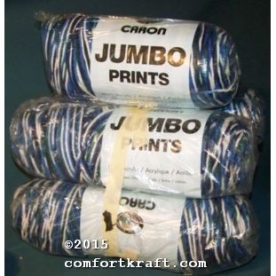 Caron Jumbo Prints Blue Teal Ombre 582 Yarn