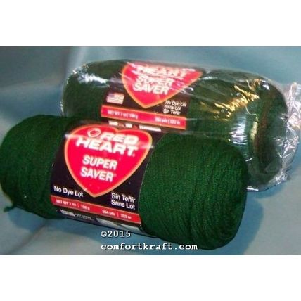 Red Heart Super Saver Hunter Green 0389 Worsted Weight Yarn