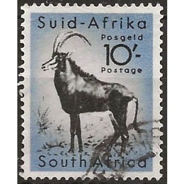 South Africa 1954 SG164 10/- Black & Cobalt Fine Used .