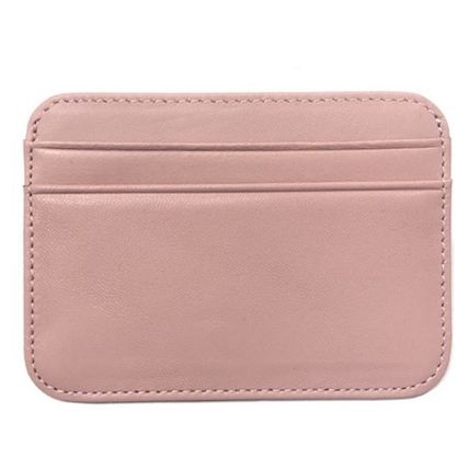 Sheepskin Genuine Leather Credit Card Case Mini ID Card Holder Men's