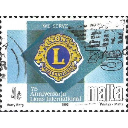 MALTA, Lions Club, blue 1993, 4c, #3