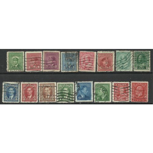 Canada selection 16 old king stamps ( T449 )