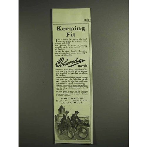 1917 Columbia Bicycle Ad - Keeping Fit