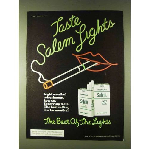 1979 Salem Lights Cigarettes Ad
