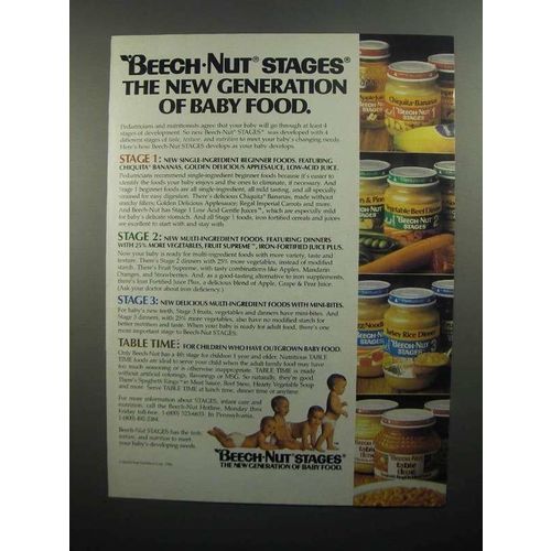 1984 Beech-Nut Stages Baby Food Ad