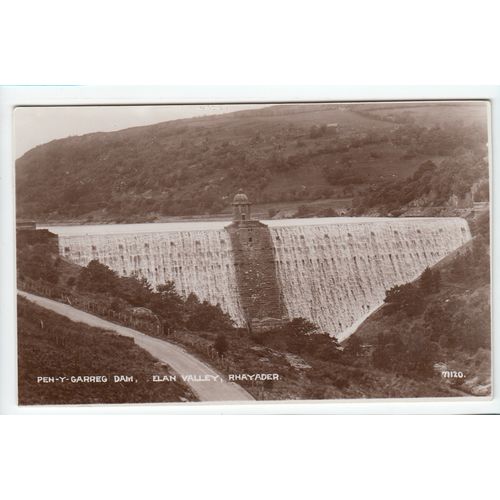 Pen-Y-Garreg Dam Elan Valley Rhayader Postcard RP Radnorshire 71120