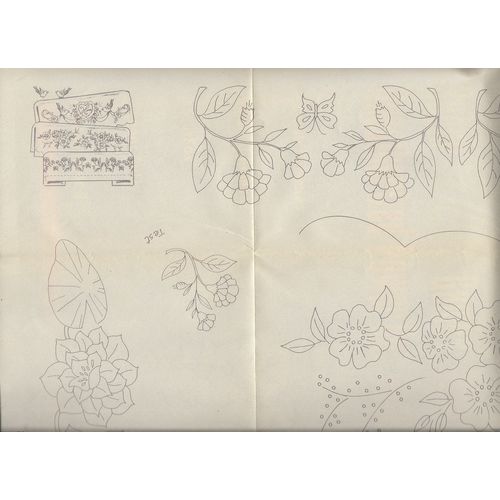 Aunt Martha’s Hot Iron Transfers 3861 Floral Accents Pillow Cases Uncut