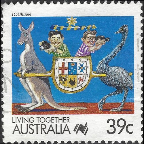 AUSTRALIA, Living Together, Tourism, blue 1988, 39c, #3