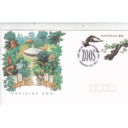 Australia 1994 Zoos Adelaide FDC Parkville special cancel Unaddressed VGC