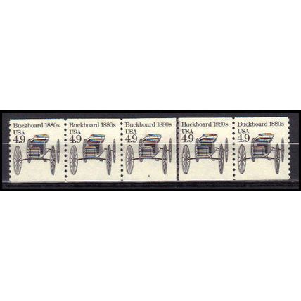 2124v 4.9c Buckboard Very Fine MNH Dry Gum PNC 4/5 Buggy Whip X0303