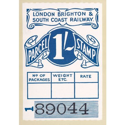 London Brighton & South Coast Railway Parcel Post Stamp Postcard