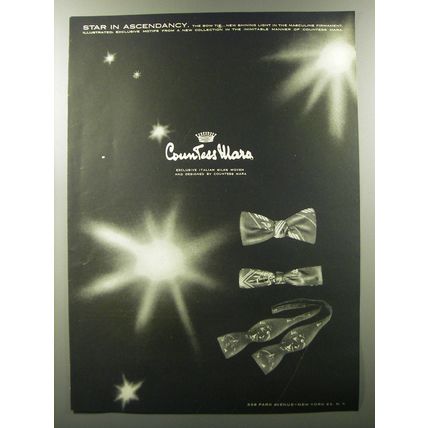 1953 Countess Mara Bow Ties Ad - Star in ascendancy