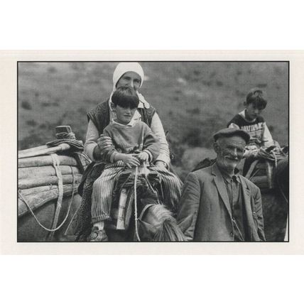 Kosovo Refugees Pony Ride Violence Real Photo Postcard