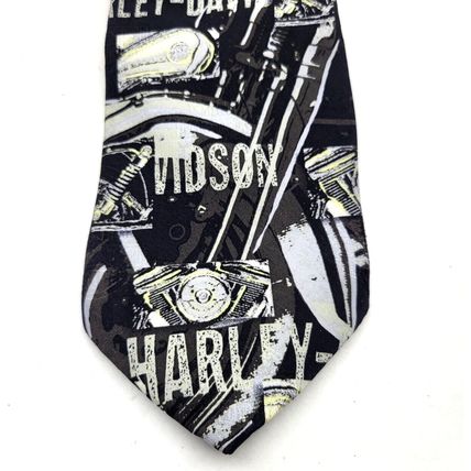 Men's Harley Davidson Silk Tie 57" Black, White, Grey, Yellow Ralph Marlin & Co.
