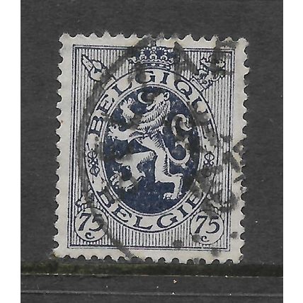 BELGIUM 1929 BELGIUM LION 75c BLUE SG 499 FINE USED