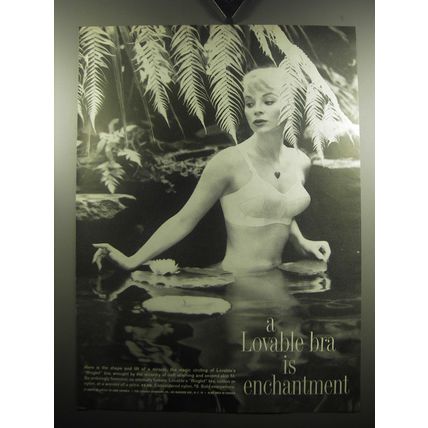 1957 Lovable Ringlet Bra Ad - A Lovable bra is enchantment