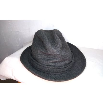 Country Gentleman Men's Hat Fedora Curved up Bill Type - Grey Wool