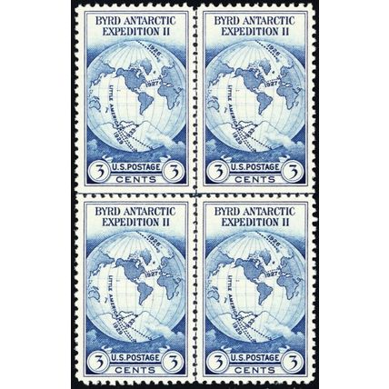 753, Unused VF 3¢ Byrd Center Line Block Of Four Stamps - Stuart Katz