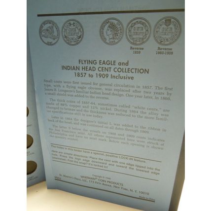 Lot of 2 Lincoln Cents No. 2 1941-1974 & Indian Head Cents Whitman Album Books