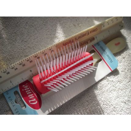 Annie Flare Rubber Cushion Base Hair Brush Stiff Plastic Bristles Denman Wig