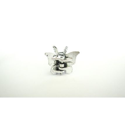 Set of 2 tiny small silver tone butterfly acrylic hair claw clip