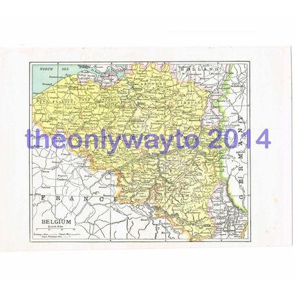 Belgium, Book Map Illustration (Print), John Bartholomew, c1907