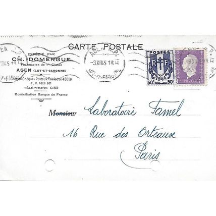 Agen R.P. Lot-et-Garonne (3rd December 1945)