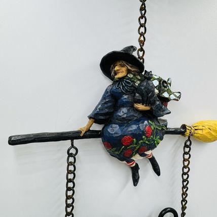 Jim Shore Heartwood Creek Witch Wind Chime Halloween Figurine Rare 2006
