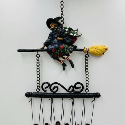 Jim Shore Heartwood Creek Witch Wind Chime Halloween Figurine Rare 2006