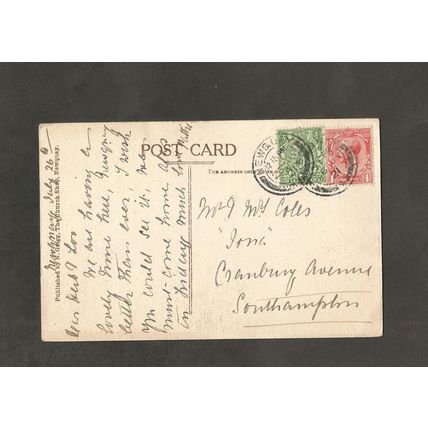 Postcard Cornwall Bishop Rock and Sands 1921 Grigg Newquay